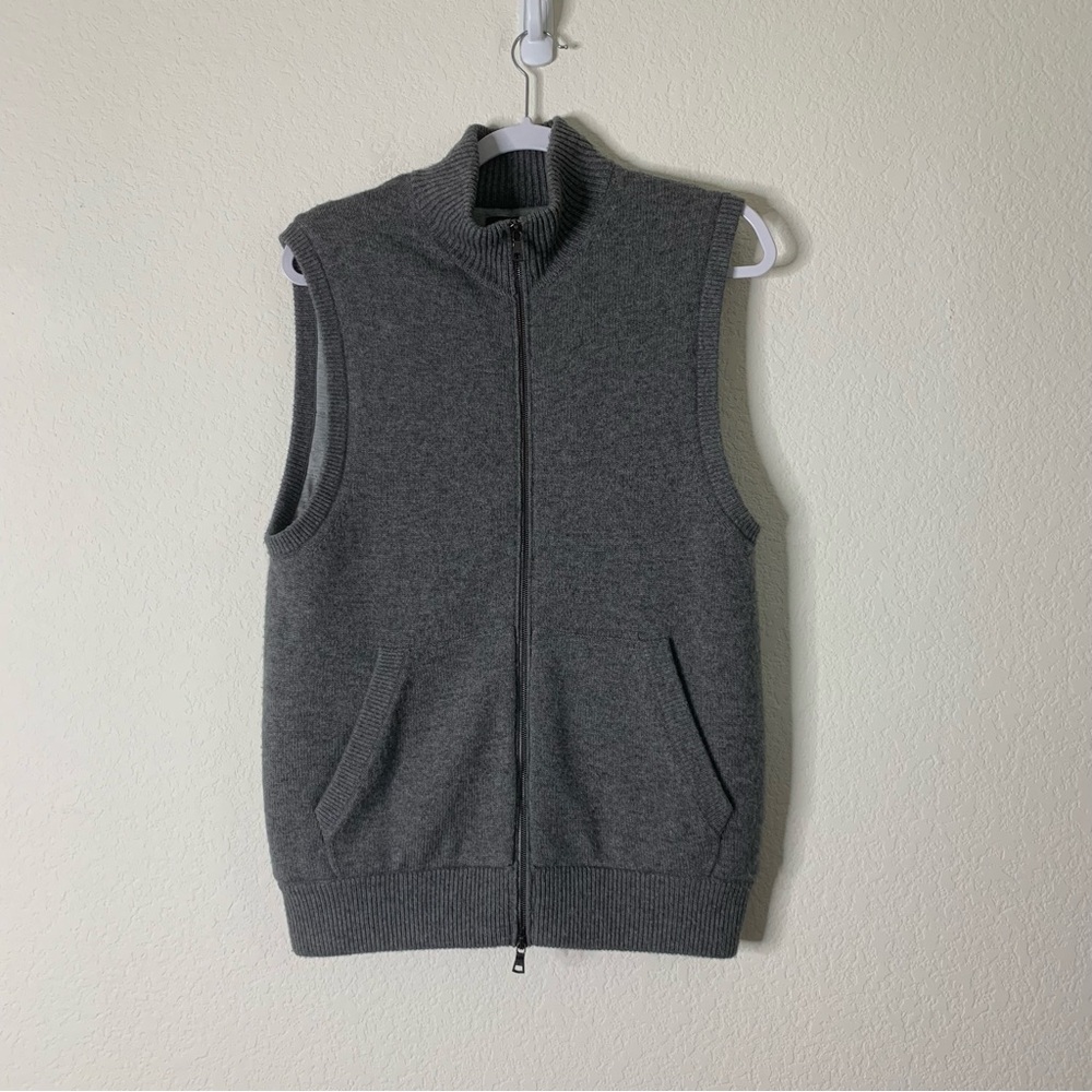 Vince Mens Gray Wool/ Cashmere full zip thick Vest S
